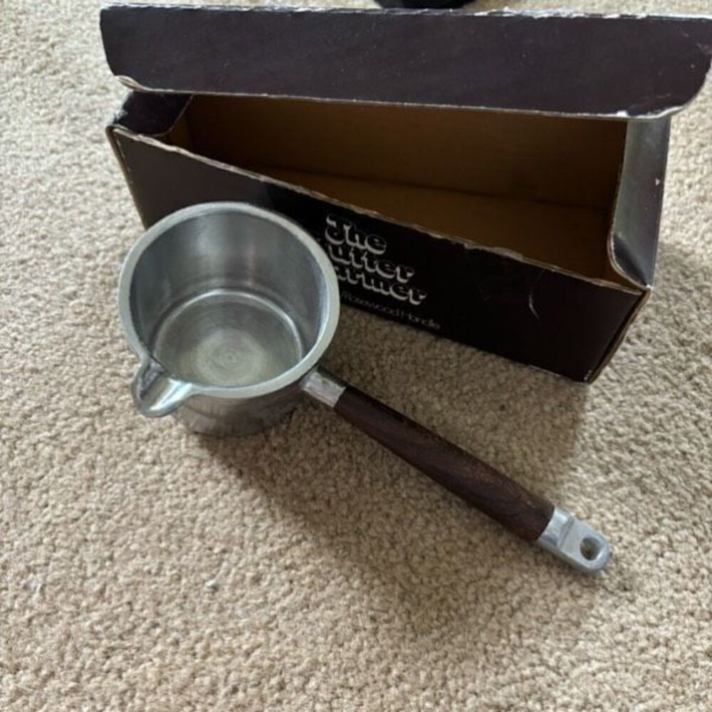 Knobler Vintage Cast Aluminum Butter Warmer With Rosewood Handle